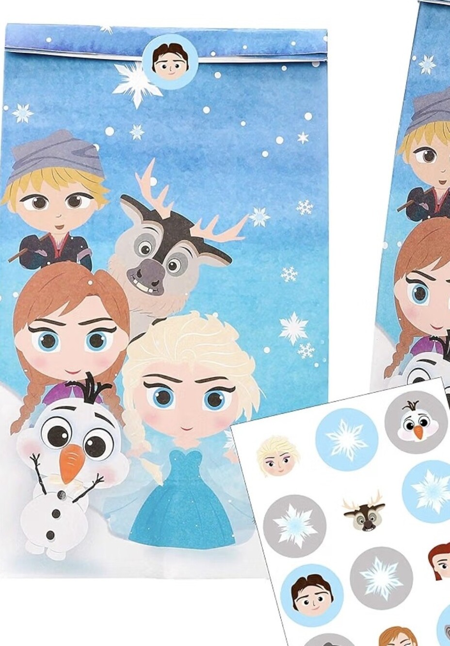 Disney Frozen Party Favor Goodie Bags & Stickers Supplies Blue White NEW